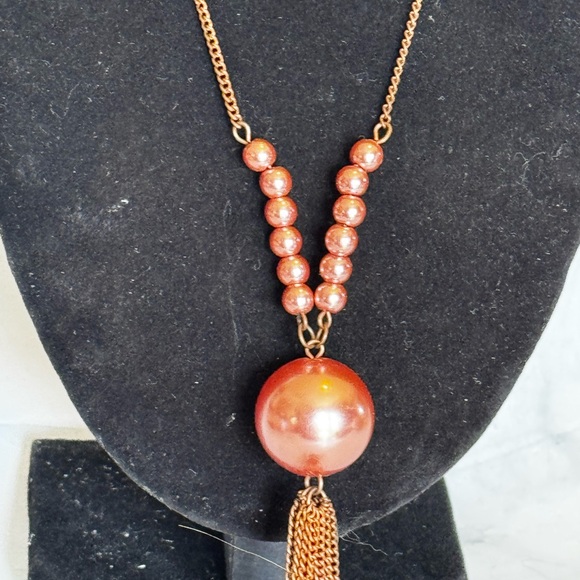 Paparazzi Copper Pearl Necklace - Picture 2 of 2